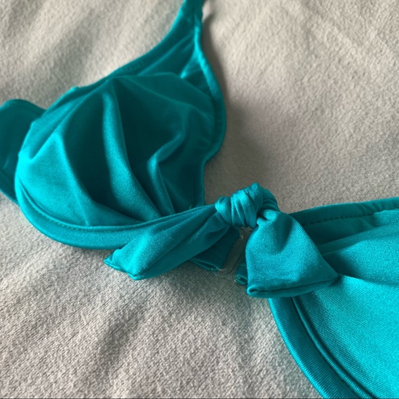 Vintage Sunsets Teal Underwire Bikini Bra Top - Picture 2 of 14